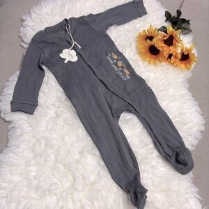 NWT Lupilu Pure Collection Gray "Little But Wild" 100% Cotton Footie Baby 6-9M !